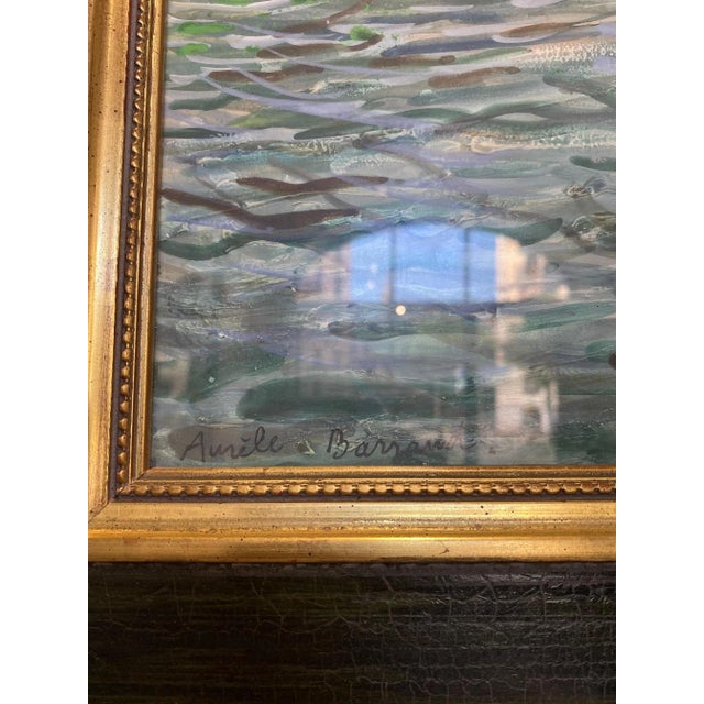 Aurèle Barraud, View of the Seine, 1950s, Watercolor, Framed For Sale - Image 3 of 7