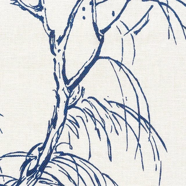 A simple, painterly botanical print, Mori's traditional tree motifs are rendered in delicate, graceful lines on a union...