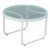 Mid Century Modern Round Glass Top Aluminum Outdoor Patio Side Table For Sale