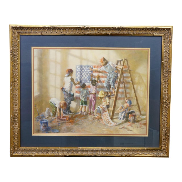 Kathryn Fincher the Dream Keepers American Flag 911 Tribute Lithograph Print 34" For Sale