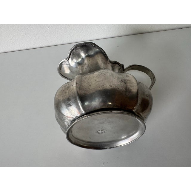 Vintage Italian Pewter Small Scalloped Pitcher – Marked, Made in Italy For Sale - Image 4 of 10