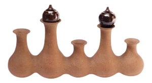 Midcentury Adjoined Stoneware Vessel / Decanter