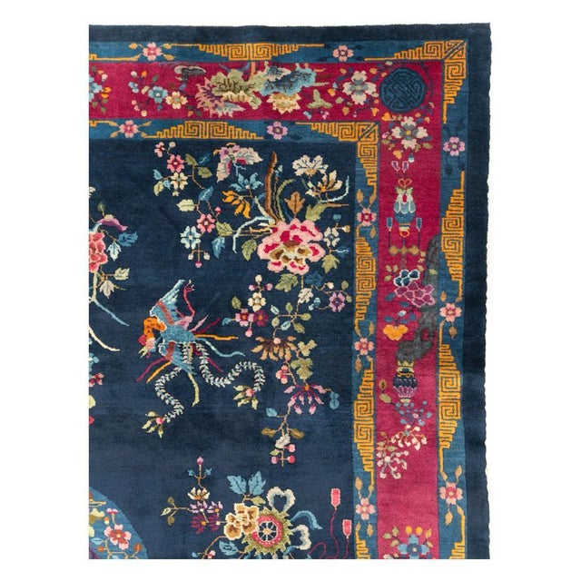 Art Deco Galerie Shabab Collection Mid-20th Century Handmade Chinese Art Deco Room Size Carpet For Sale - Image 3 of 10