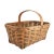 Brown Vintage Hand Woven Fixed Handle Basket, 1900's For Sale - Image 8 of 10