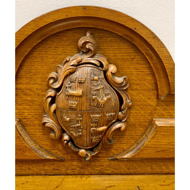 Early English Carved Oak Sideboard / Console Table For Sale - Image 4 of 8