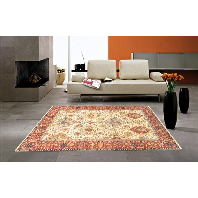 Pasargad Home Azerbaijan Ivory Wool Area Rug- 8'11" X 11'10" For Sale - Image 4 of 4