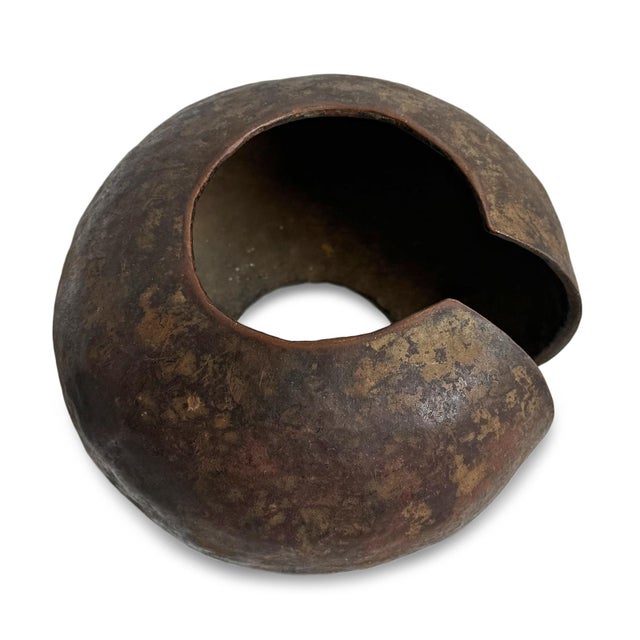 Copper Antique African Mbole Copper Anklet Currency on Stand For Sale - Image 8 of 8