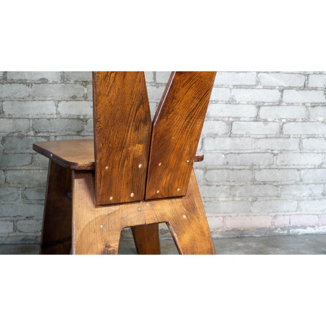 Brown 1970s French Modern Brutalist Dining Chairs After Pierre Chapo For Sale - Image 8 of 13