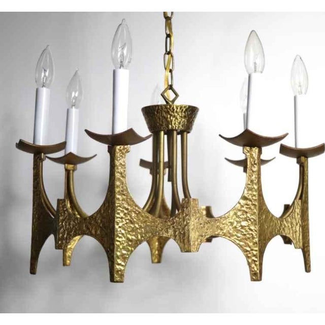 Brutalist 1960s MCM Vintage Brutalist Chandelier by Moe Bridges For Sale - Image 3 of 8
