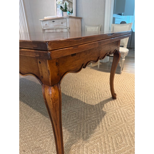Late 20th Century French Regence Provincial-Style Walnut Draw Leaf Table For Sale In Washington DC - Image 6 of 12
