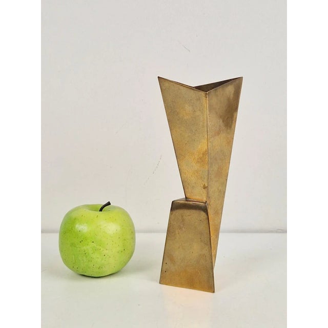 Art Deco Cubist Brass Vase from WMF, 1930s For Sale - Image 10 of 14