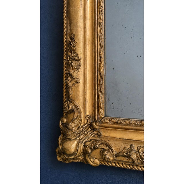 French Napoleon III Mirror in Wood and Gilded Stucco, 1800s For Sale - Image 3 of 7