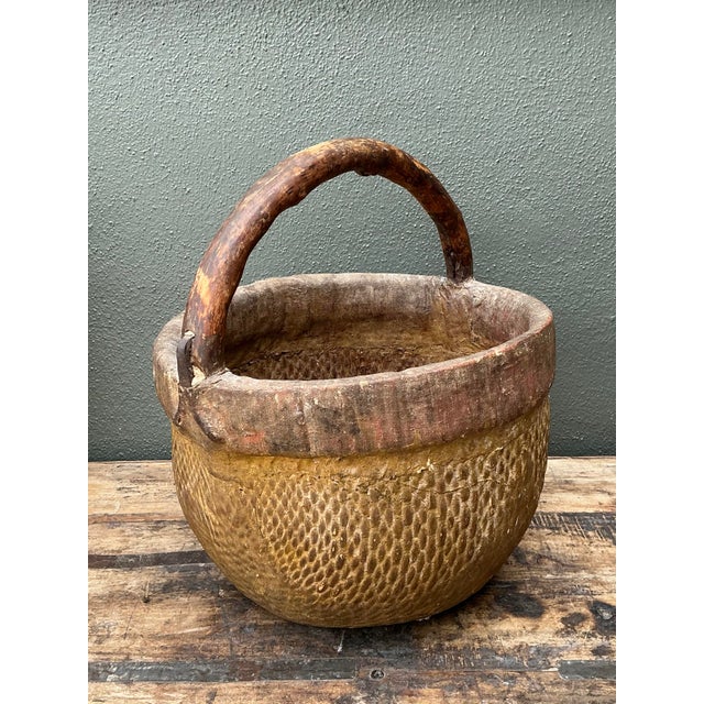 Vintage 19th Century Chinese Rice Basket For Sale In West Palm - Image 6 of 12