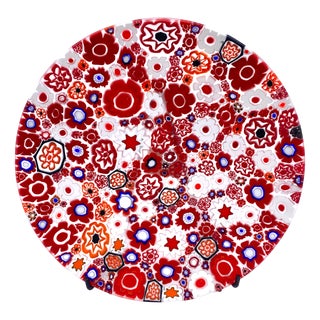 Decorative Round Red Murano Glass Saucer by Yourmurano For Sale