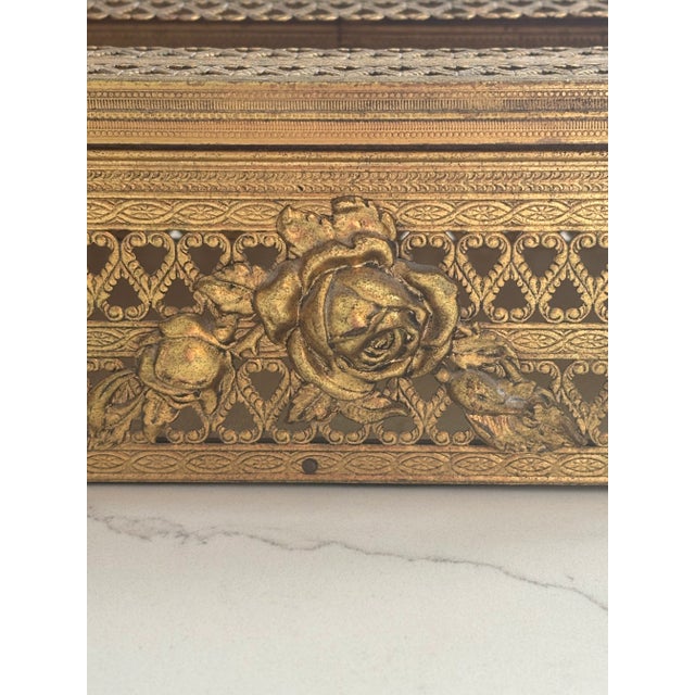 Vintage Brass French Style Tissue Box Holder For Sale In Chicago - Image 6 of 11