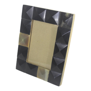 Vintage 4”x6” Natural Horn Picture Frame Easel Table Top Horizontal or Vertical