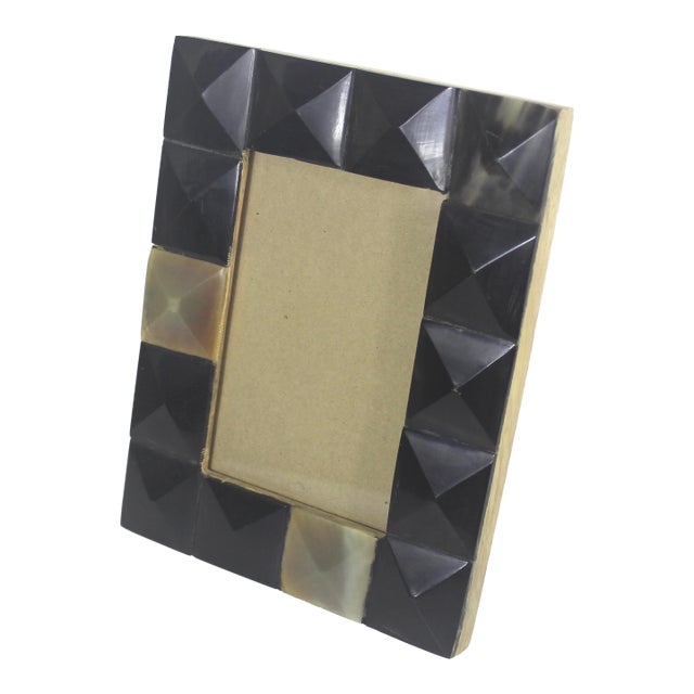 Vintage Natural Horn Picture Frame Easel Table Top Horizontal or Vertical For Sale