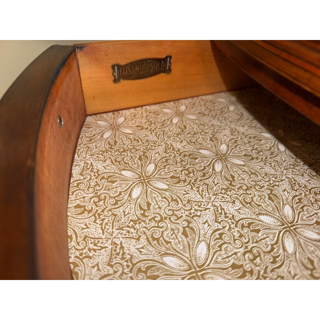 Traditional Early 20th Century Flint & Horner Mahogany Inlaid Writing Desk For Sale - Image 3 of 17
