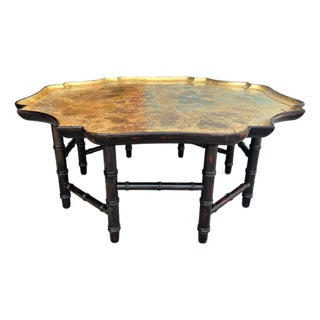Vintage Kittinger Kt2408 Chinoiserie Gold Leaf & Faux Bamboo Octagonal Coffee Table For Sale