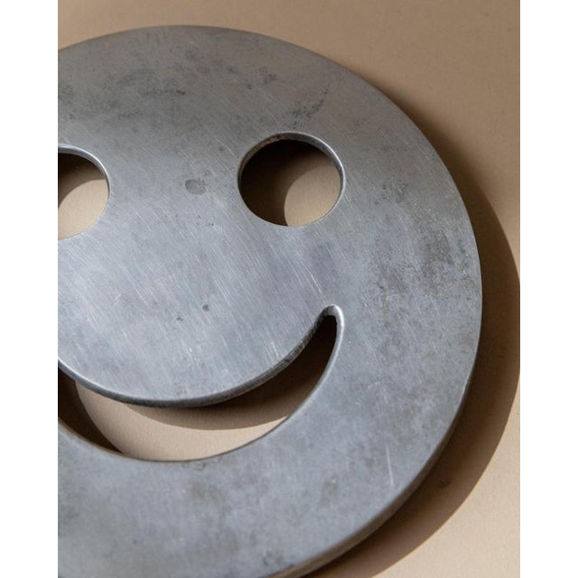 Metal Vintage Metal Smiley-Face Shape Coaster, Italy, 1980s For Sale - Image 7 of 11
