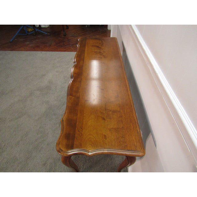 Ethan Allen Ethan Allen Solid Maple Country French Console Table For Sale - Image 4 of 8