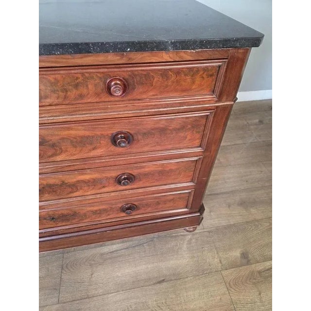 Wood French Victorian Mahogany Chest of Drawers with Marble Top For Sale - Image 7 of 11