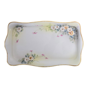 Antique Nippon Hand-Painted Floral Serving Tray