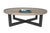 Metal Dish Edge Stone and Steel Coffee Table For Sale - Image 7 of 7