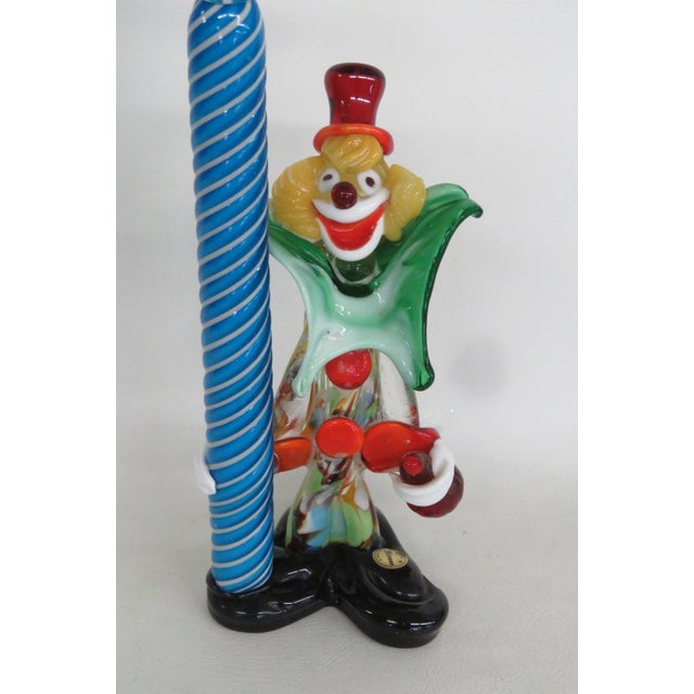 Murano Murano Italy Art Glass Large Clown With Street Lantern Lamp Post Figurine 5208b For Sale - Image 4 of 14