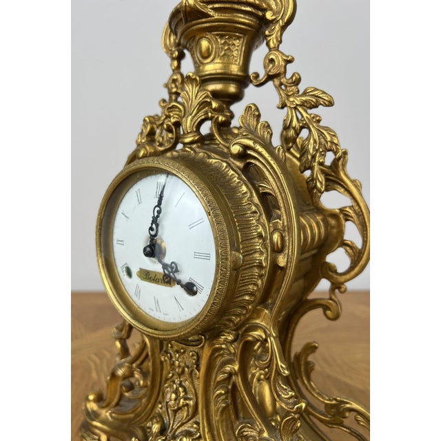 Vintage Style Clock in Brass For Sale - Image 4 of 14