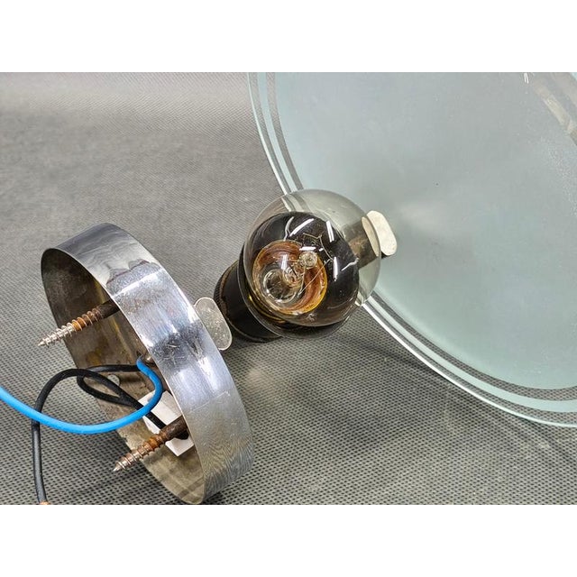 Art Deco Czech Frosted Glass Wall Lights, 1940s, Set of 2 For Sale - Image 6 of 11