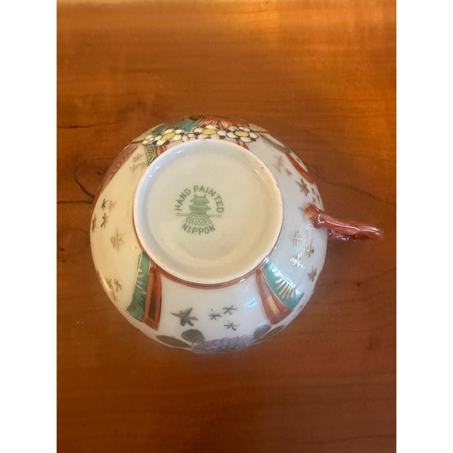 Vintage Asian Porcelain Teacup & Saucer For Sale - Image 4 of 6