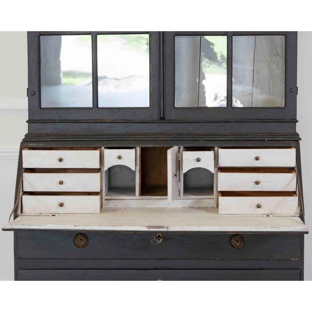 Mid 20th Century Swedish Gustavian Style Secretary and Vitrine For Sale - Image 4 of 9