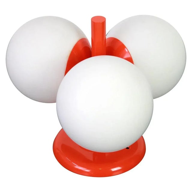 1960s Mid-Century Modern German Flush Mount in Orange from Kaiser, 1960s For Sale - Image 5 of 5