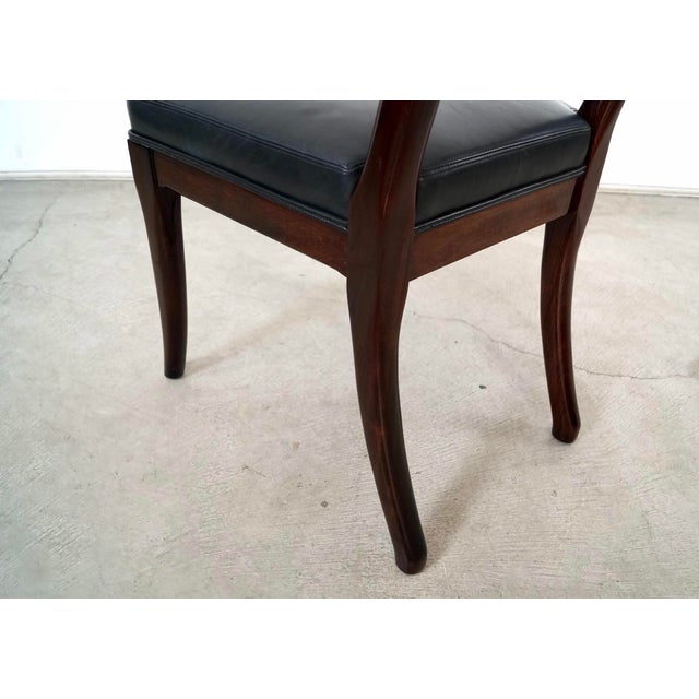 Hollywood Regency Leather Klismos Side Chair by Mirak For Sale - Image 10 of 12