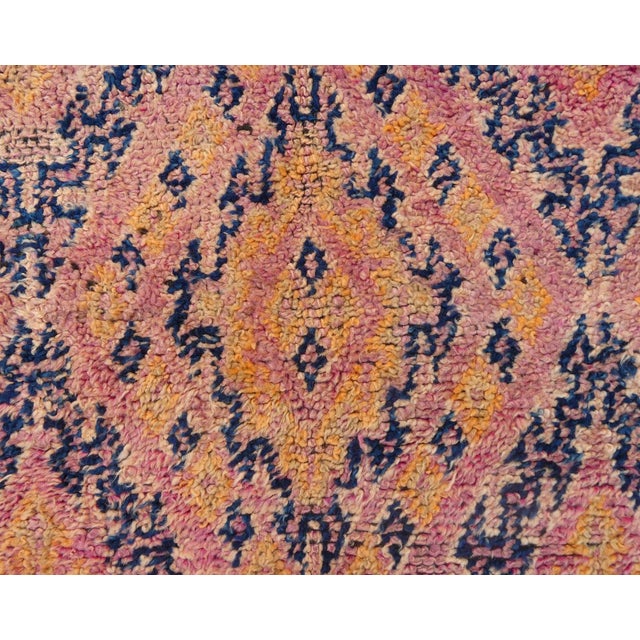Apricot Midcentiru Indigo and Red Beni Guild Rug 5'6 X 9' For Sale - Image 8 of 12