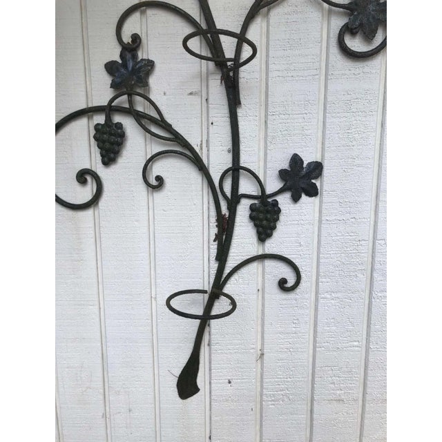 Wrought Iron Floral Garden Wall Decor For Sale In New York - Image 6 of 11