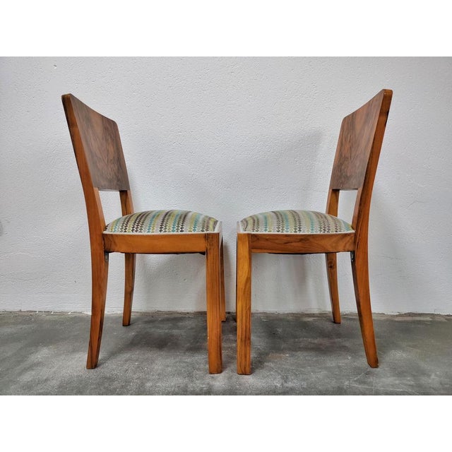 1940s Art Deco Dining Chairs in Walnut Roots Veneer, Austria, 1940s, Set of 6 For Sale - Image 5 of 15