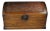 Large Hand-Carved Wooden Treasure Chest With Brass Hardware & Dragon Motif For Sale