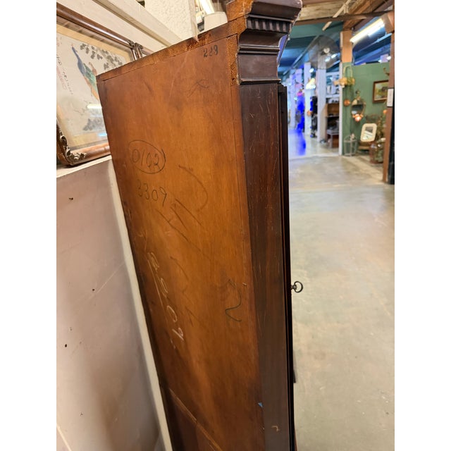 Brown Antique Georgian Revival Mahogany Corner China Cabinet With Astragal Glass For Sale - Image 8 of 8