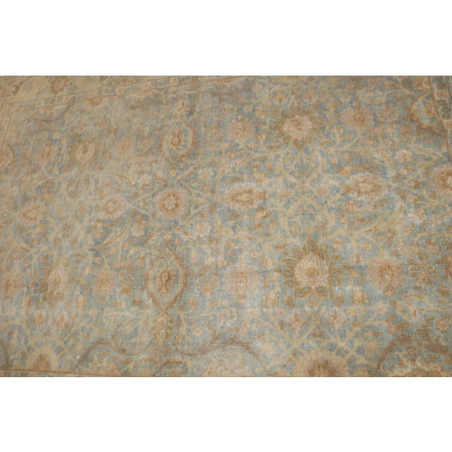 Textile Zabihi Collection Light Blue Antique Persian Tabriz Carpet - 4'5" x 6' For Sale - Image 7 of 11