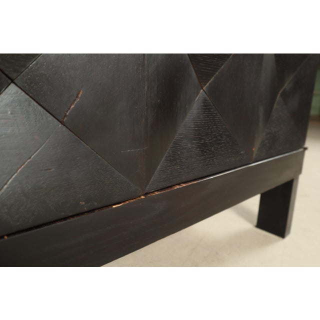 Black Brutalist Bar Cabinet in Ebonized Oak by Jean Batenburg for MI, Belgium, 1960s For Sale - Image 8 of 17