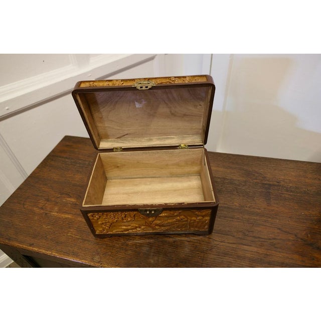 Wood Oriental Carved Camphor Wood Chest, 1950s For Sale - Image 7 of 9