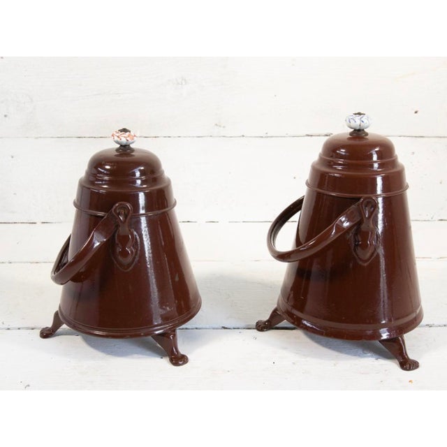 Metal Dutch Fire Jugs, Early 1900s, Set of 2 For Sale - Image 7 of 7