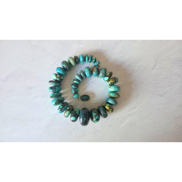 Allow us to present a stunning, large, and exceptionally rare necklace crafted from natural turquoise. The length of the...