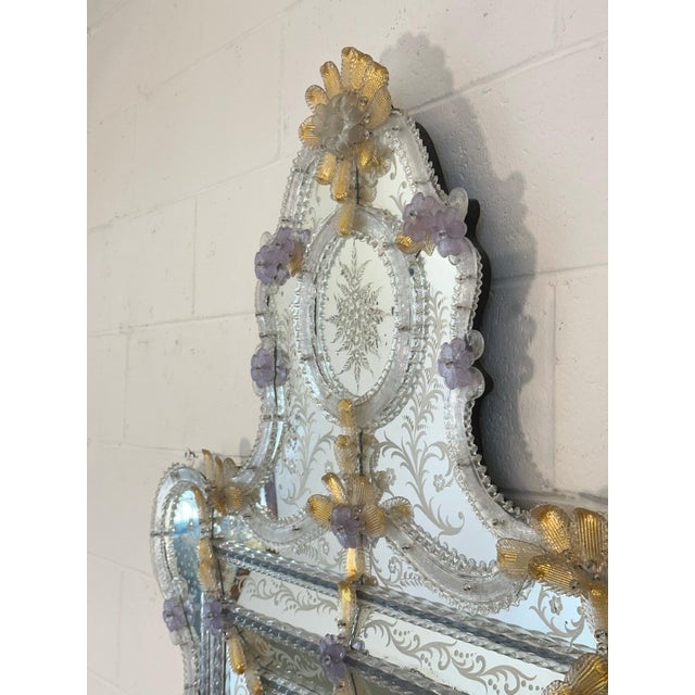 Large Murano Glass Mirror, 1960s For Sale - Image 3 of 16