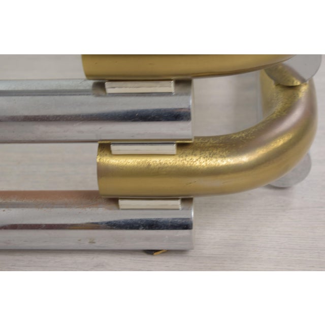 Brass and Steel Coffee Table, Italy, 1970 For Sale - Image 9 of 12