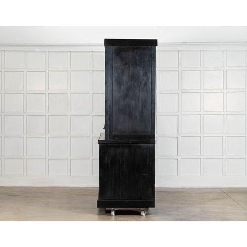 Wood 19th Century English Monumental Ebonised Pine Housekeepers Cupboard, 1880s For Sale - Image 7 of 18
