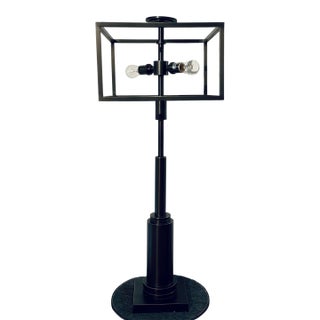 Currey & Company Industrial Modern Tall Bronze Frame Table Lamp Prototype For Sale