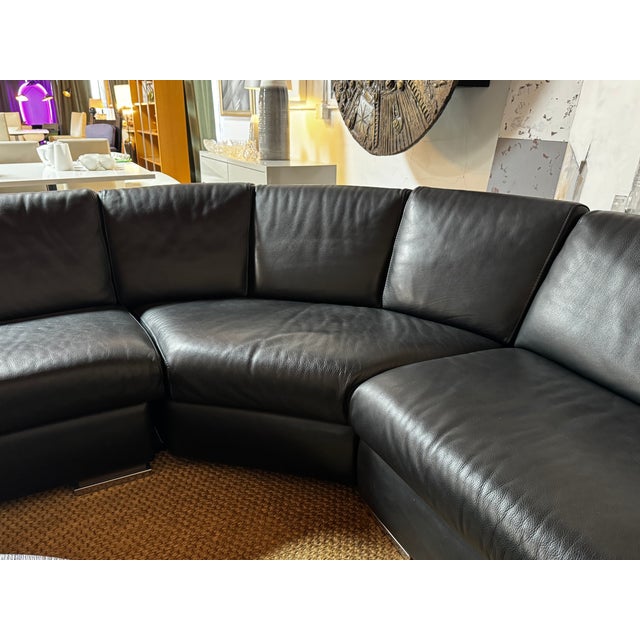 Maurice Villency Modern Leather Sectional Sofa For Sale - Image 11 of 11